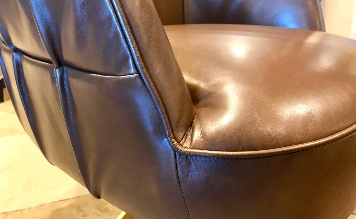 Intreccio Leather Swivel Chair